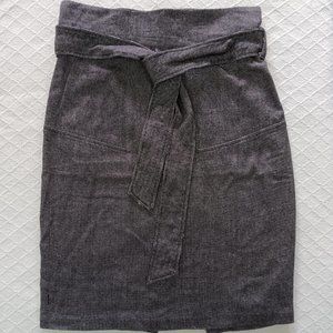 Club Monaco High Waist Tweed Wool Skirt Black & White 4